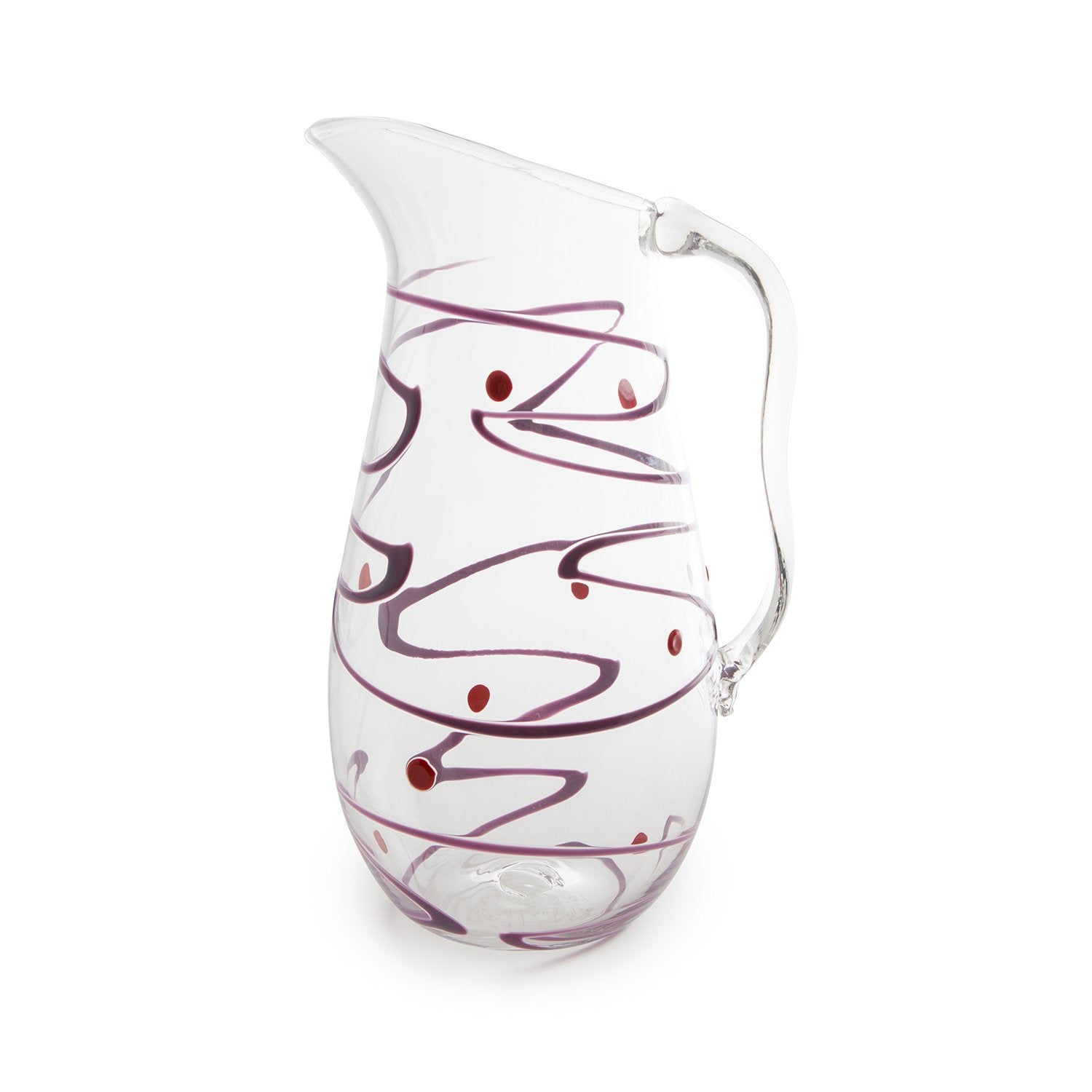 Nina Campbell Wackie Pitcher Purple/Red against a white background
