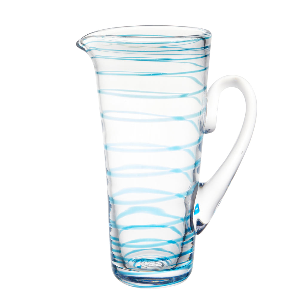 Swirl Table Jug Large Aqua Nina Campbell