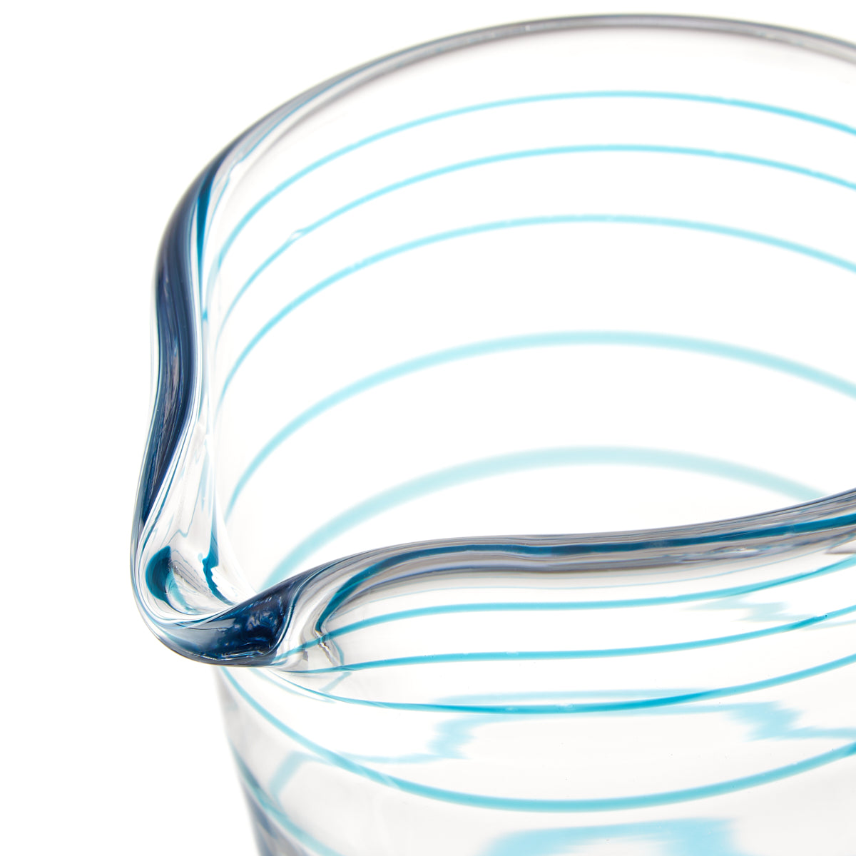 Nina Campbell Swirl Table Jug Large Aqua close up rim