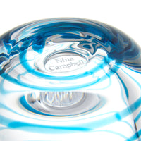 Nina Campbell Swirl Table Jug Large Aqua close up labeling