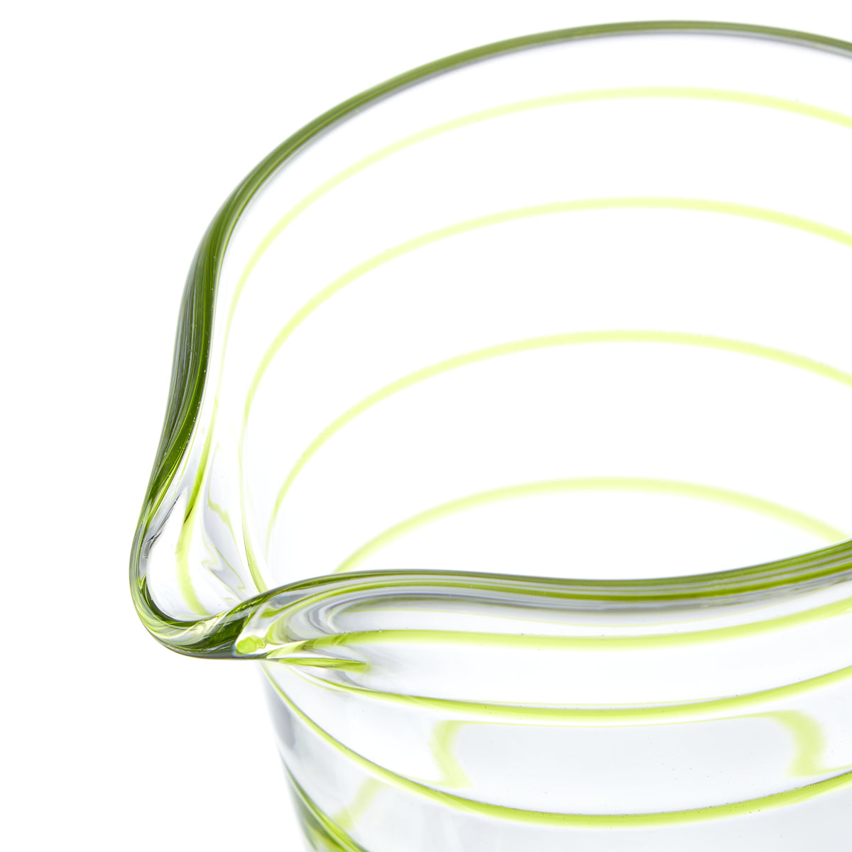 Nina Campbell Swirl Table Jug Large Green close up rim