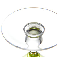 Nina Campbell Jewel Large Wine Glass Peridot against a white background close up labeling on bottom