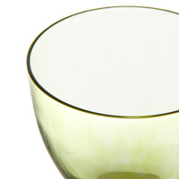 Nina Campbell Jewel Large Wine Glass Peridot against a white background close up rim