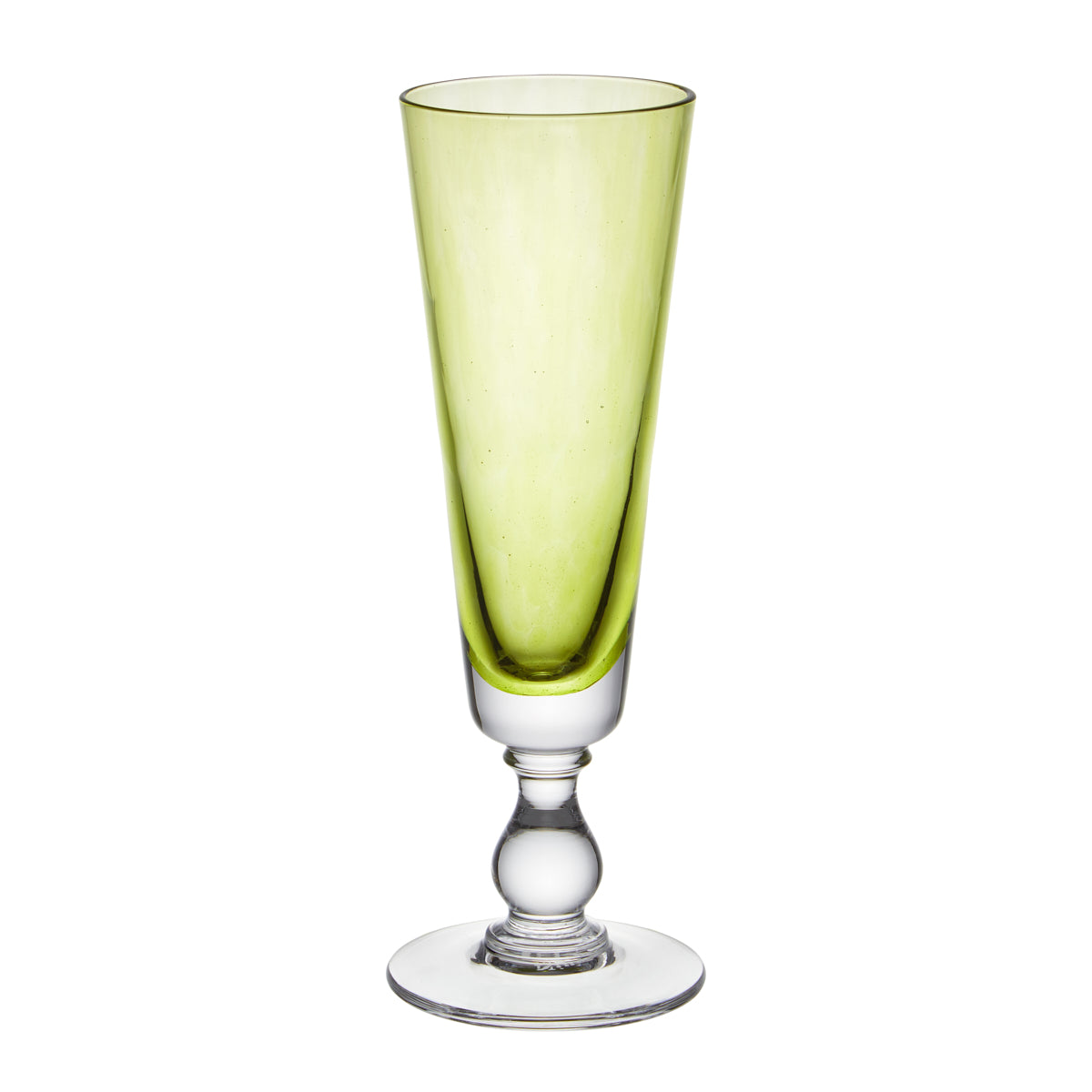 Nina Campbell Jewel Champagne Flute Peridot against a white background