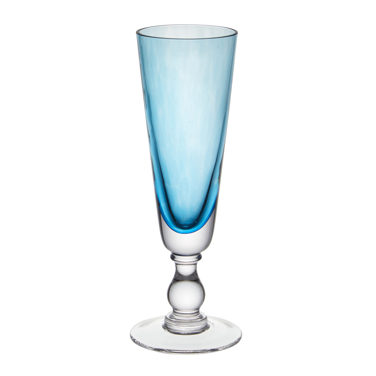 Nina Campbell Jewel Champagne Flute Aquamarine against a white background