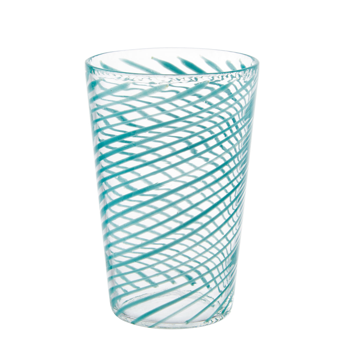Nina Campbell Large Tumbler Aqua Swirl against a white background