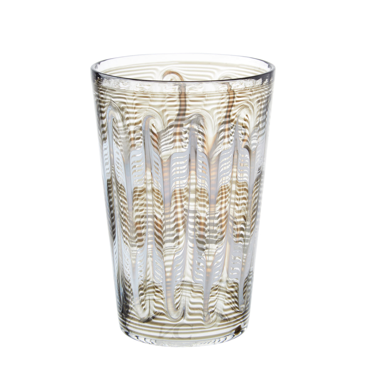 Nina Campbell Large Tumbler - Bone/White Swirl