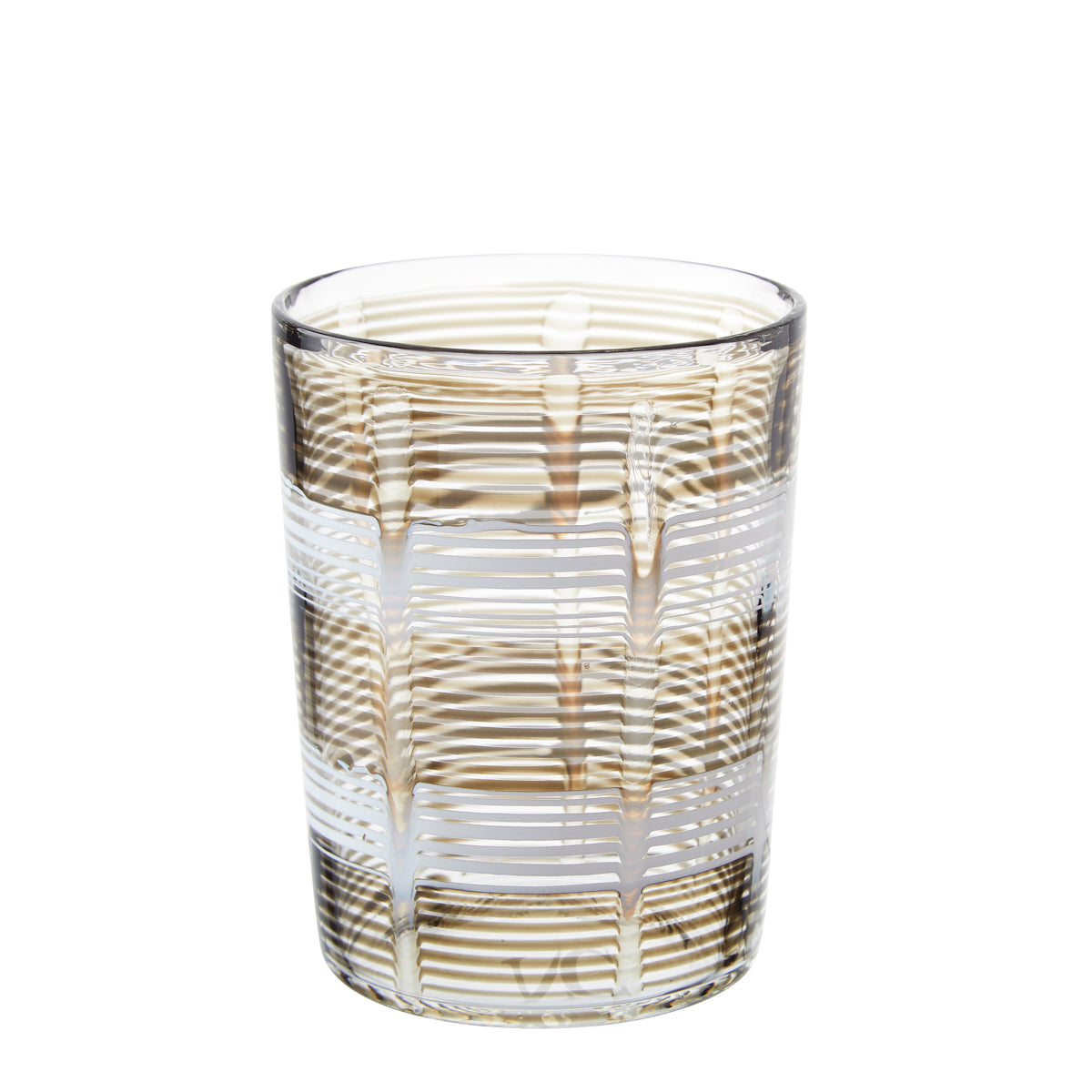Nina Campbell Small Tumbler Bone/White Wave against a white background