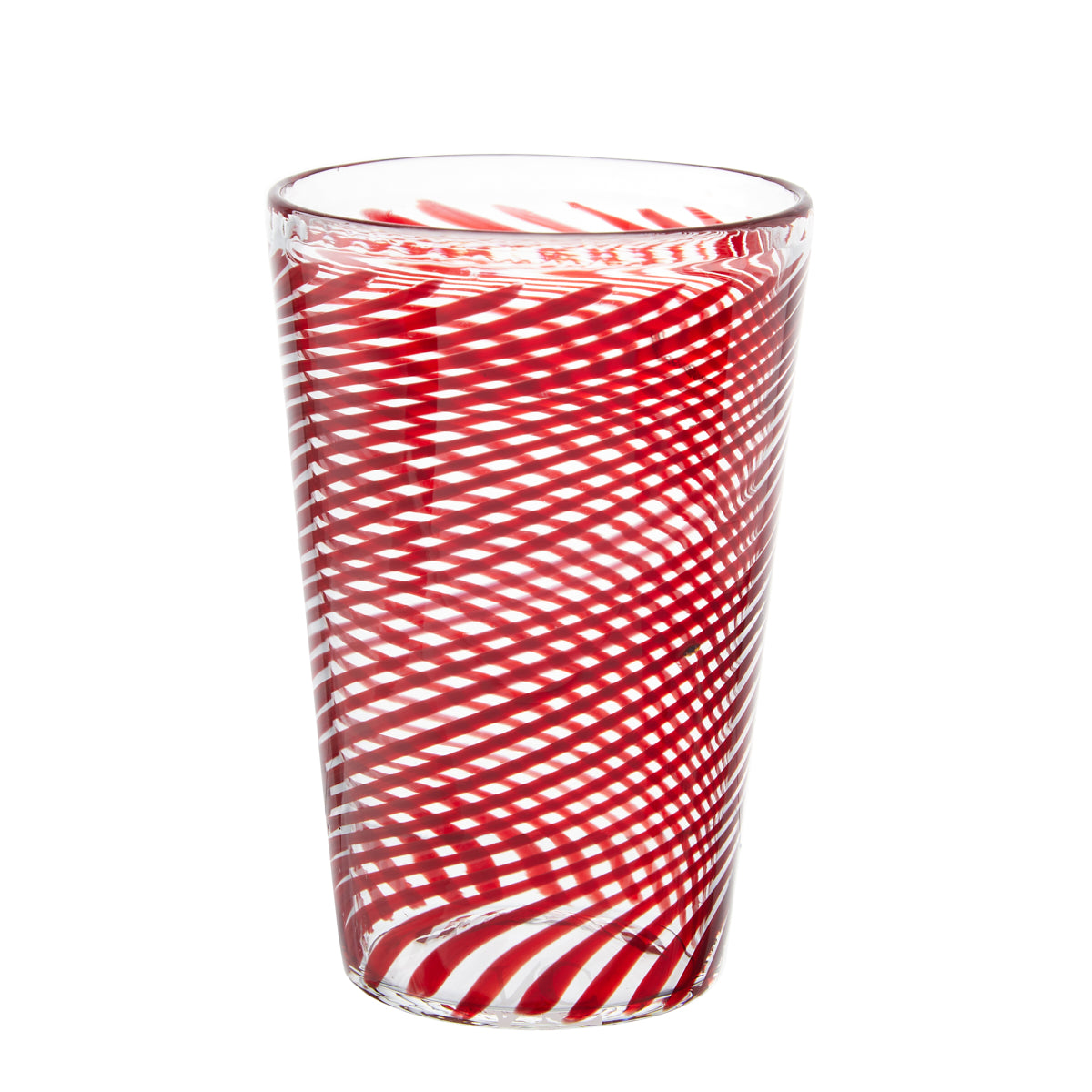 Nina Campbell Red Pinstripe Swirl against a white background