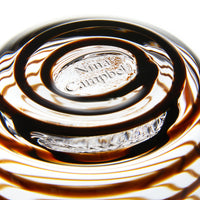 Nina Campbell Swirl Tumbler Amber close up label