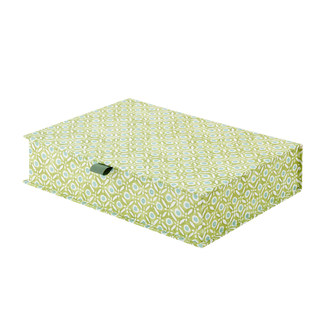 Nina Campbell A4 Boxfile Batik Dots - Green/Aqua