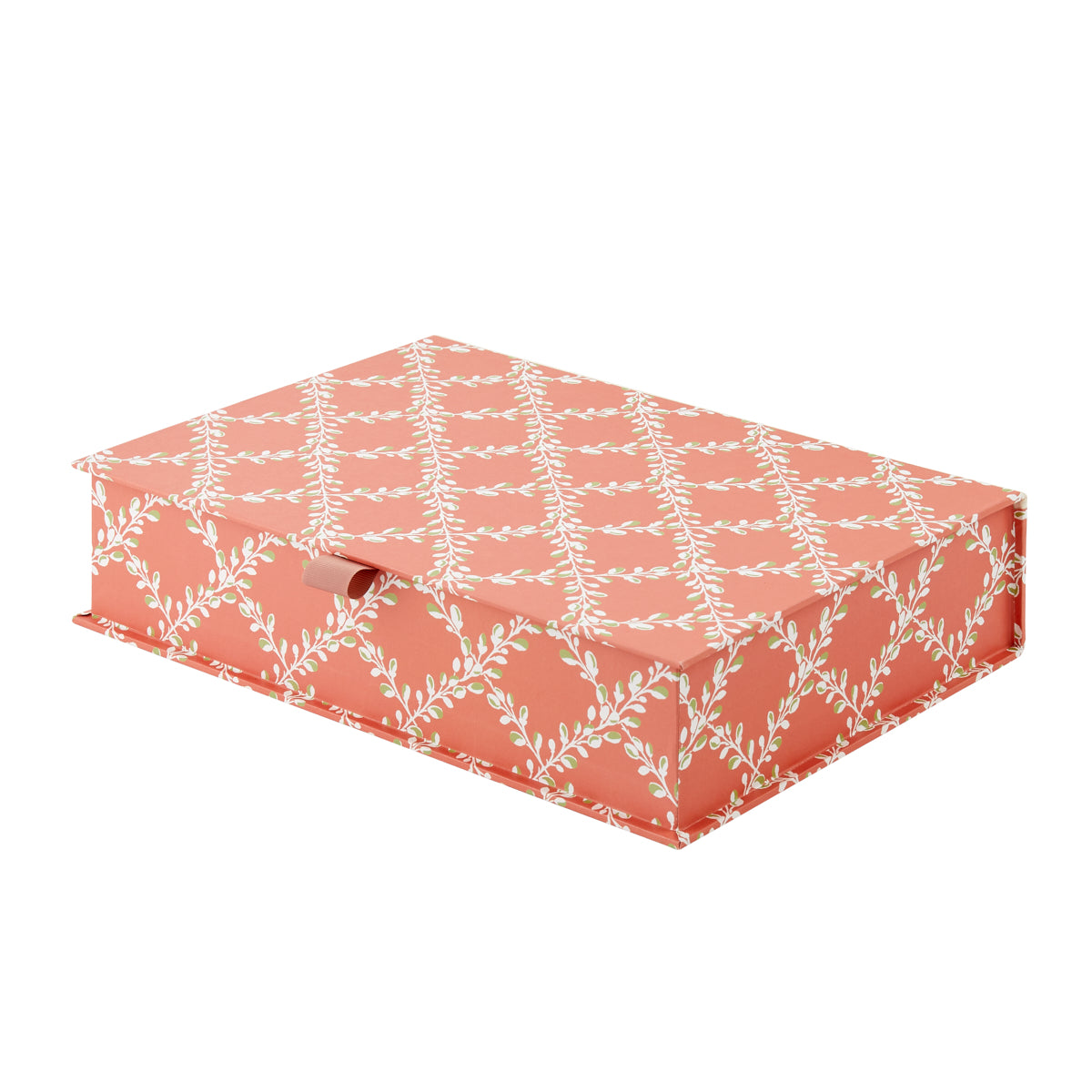 Nina Campbell A4 Boxfile Bud Trellis - Coral