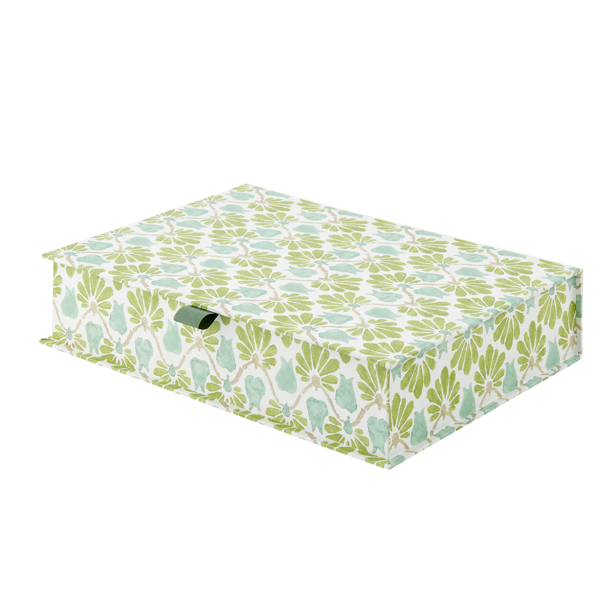 A4 Boxfile Ginko Tulips Green/Aqua