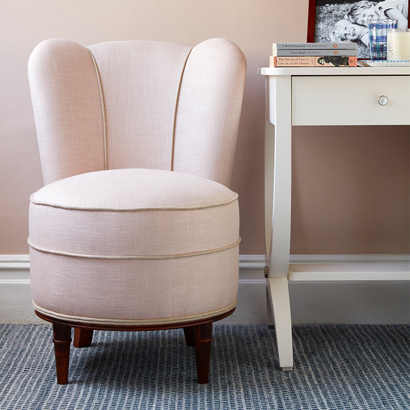 Nina Campbell Alice Chair in a pink fabric in room set