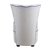 Nina Campbell Coco Dressing Table Chair in white colette against a white background back shot