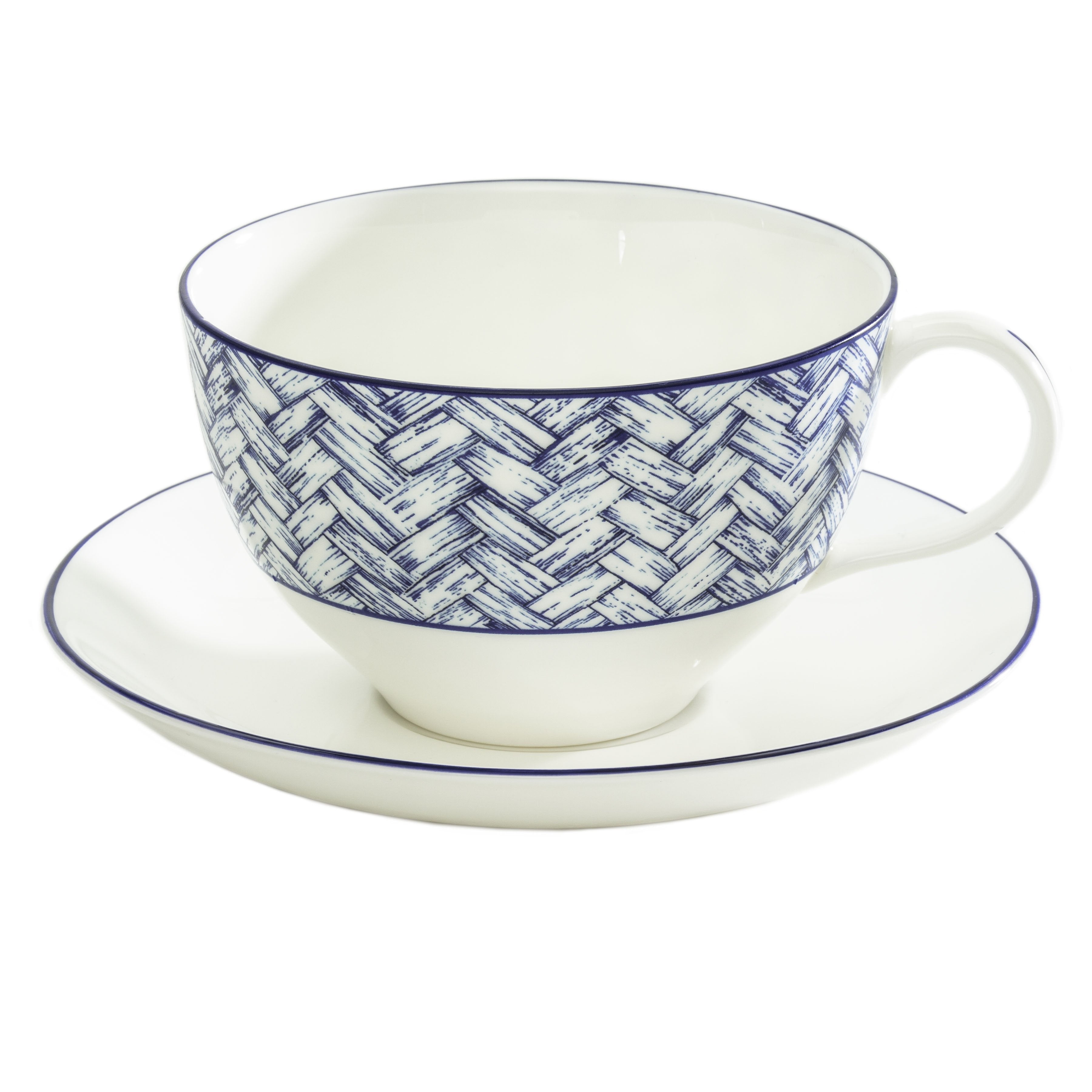 Basketweave Breakfast Cup & Saucer