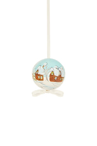 Bauble Snowhouse Scene Oval Egg 5cm