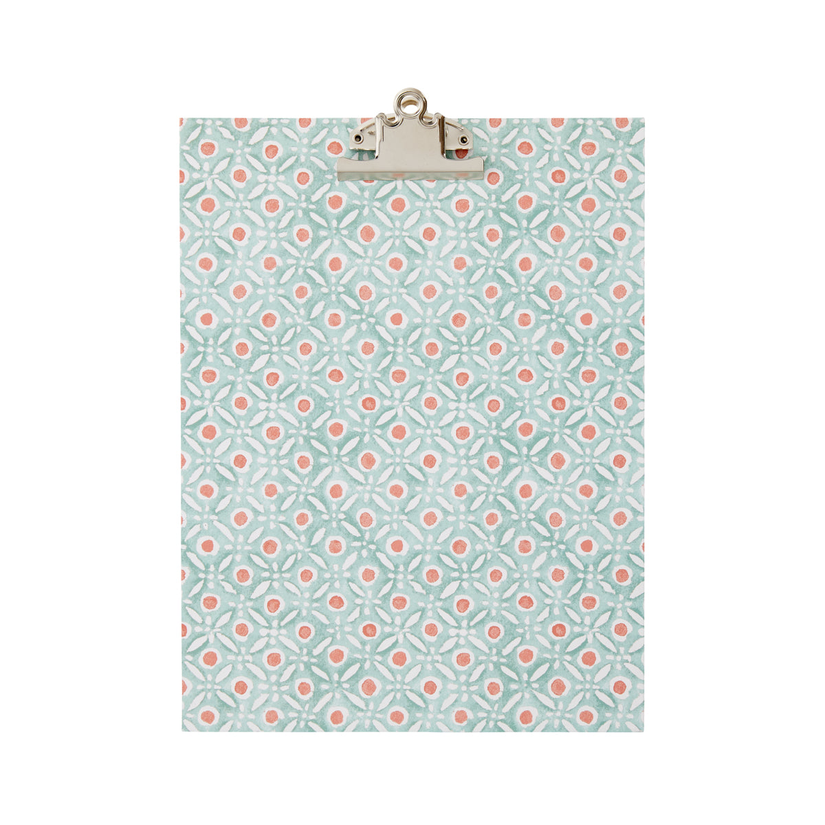 A4 Clipboard Batik Dots Coral/Aqua