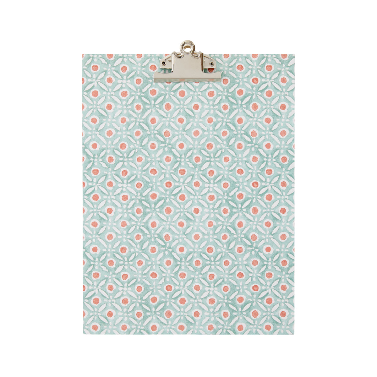 Nina Campbell A4 Clipboard Batik Dots - Coral/Aqua