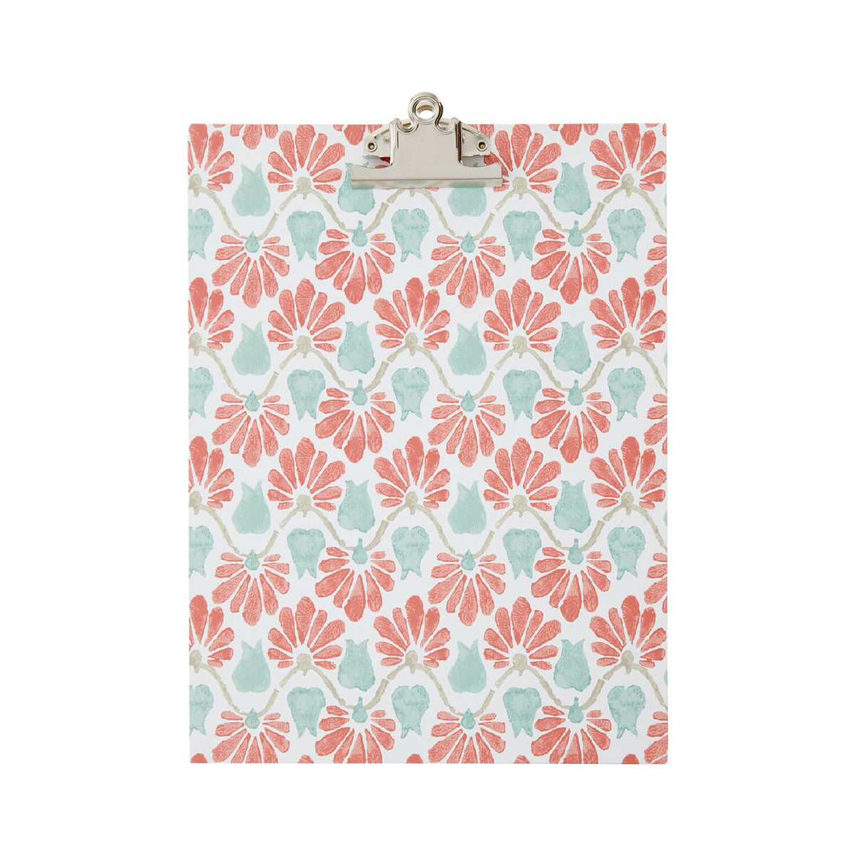 Nina Campbell A4 Clipboard Ginko Tulips - Coral/Aqua