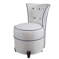 Nina Campbell Coco Dressing Table Chair in white colette against a white background angle shot