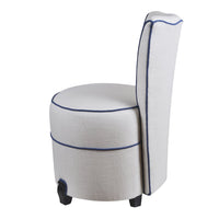 Nina Campbell Coco Dressing Table Chair in white colette against a white background side shot
