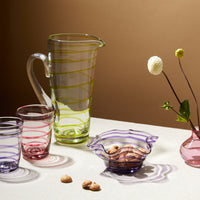 Nina Campbell Swirl Tumbler Pink with other swirl glassware