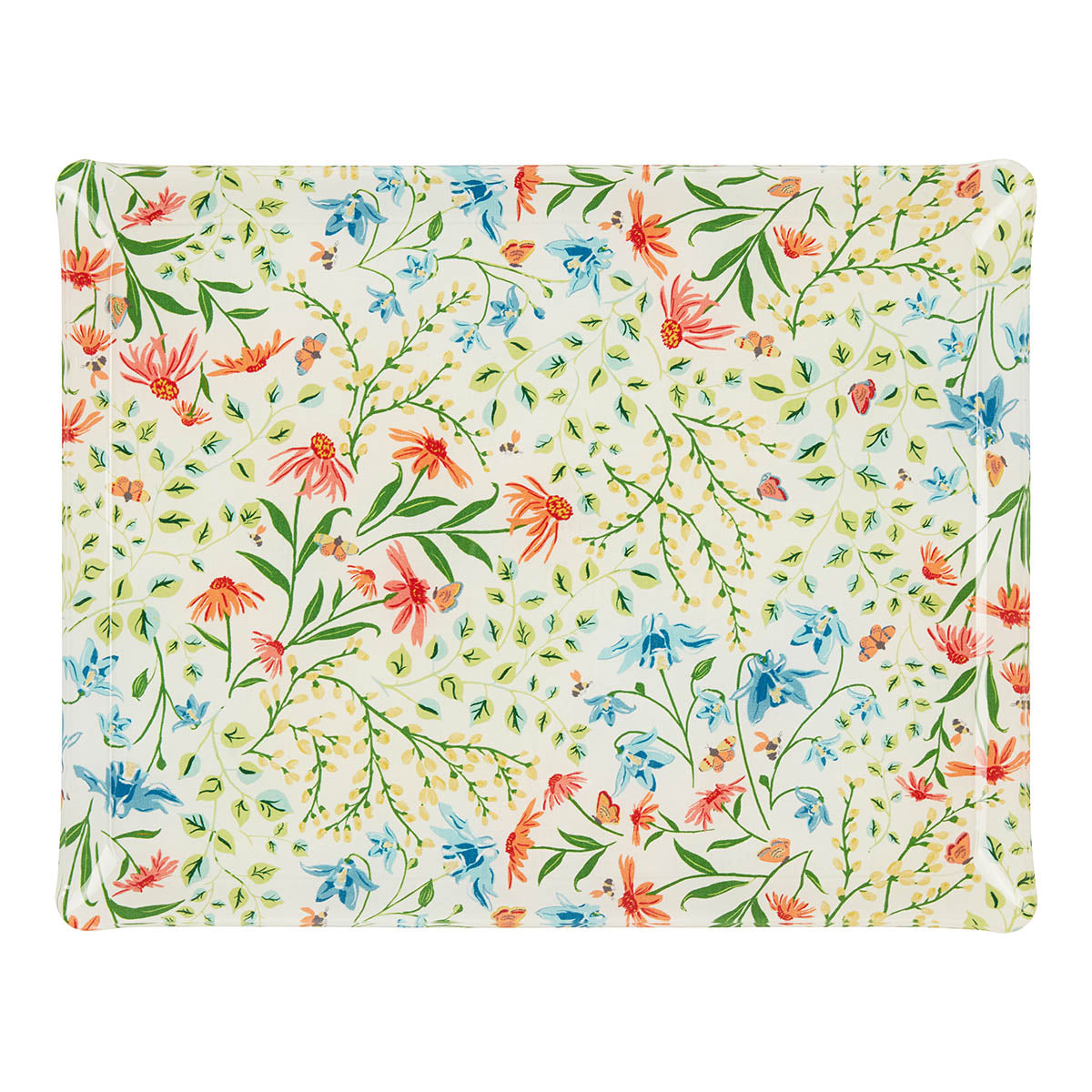 Nina Campbell Fabric Tray Large Multi Floral against a white background