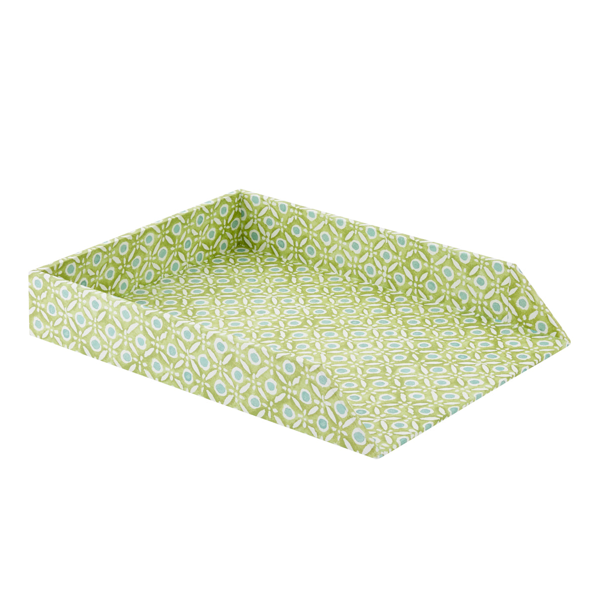 Letter Tray Batik Dots Green/Aqua