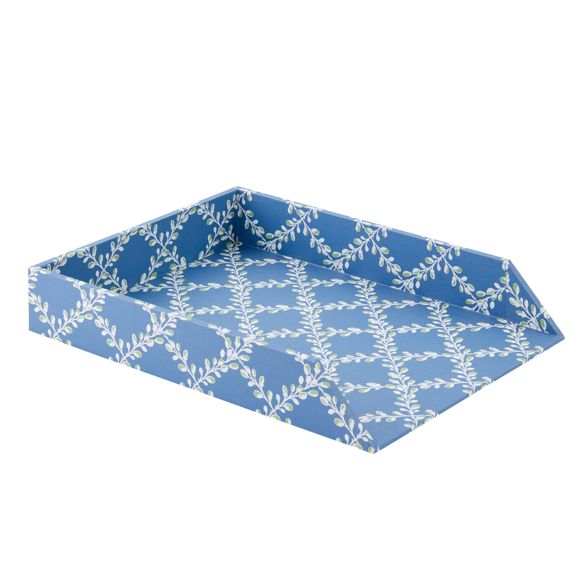 Nina Campbell Letter Tray Bud Trellis - Blue