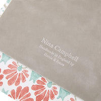Nina Campbell Letter Tray Ginko Tulips - Coral/Aqua