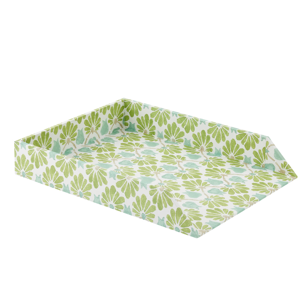 Letter Tray Ginko Tulips Green/Aqua