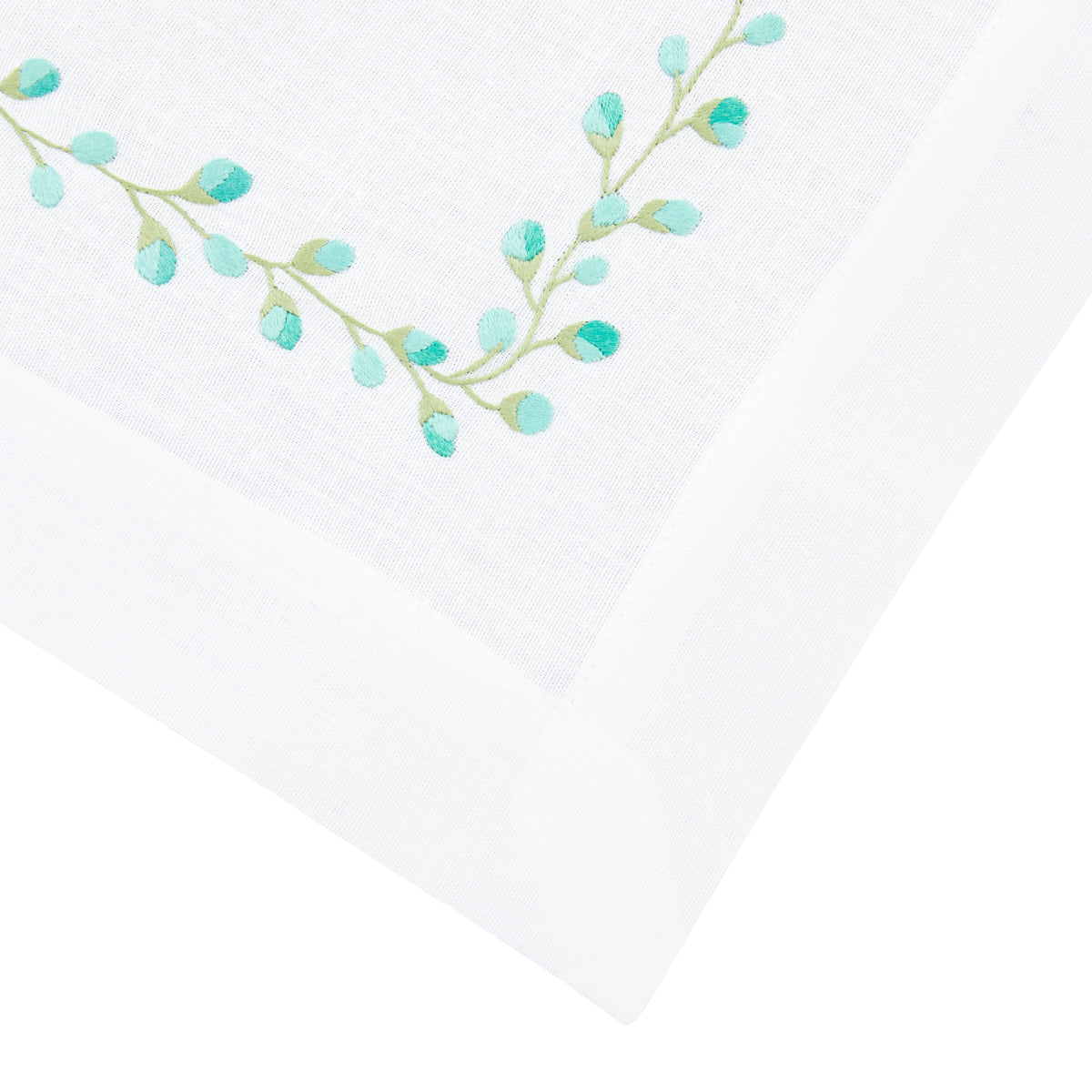 Nina Campbell Bud Placemat Aqua/Green close up