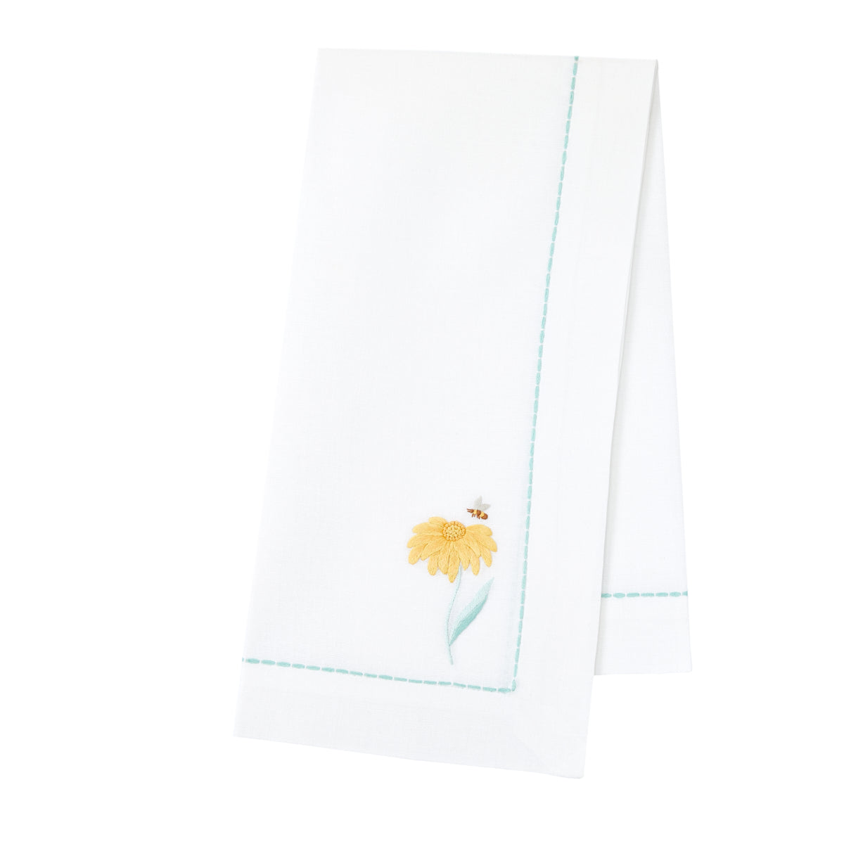 Nina Campbell Yellow Flower Napkin against a white background