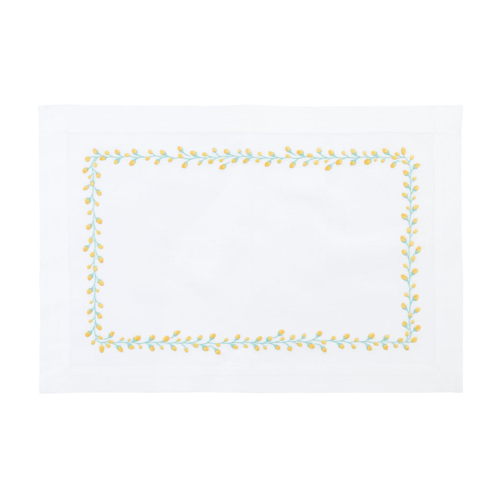 Bud Placemat Yellow/Aqua Nina Campbell