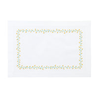Nina Campbell Bud Placemat Yellow/Aqua against a white background