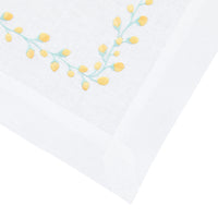 Nina Campbell Bud Placemat Yellow/Aqua  close up