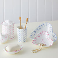 Small Heart Dish Pink Sprig