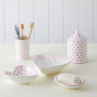 Medium Heart Dish Pink Sprig