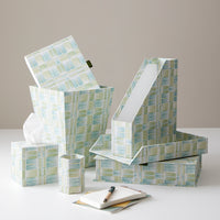 Nina Campbell Letter Tray Old Fort - Aqua/Green