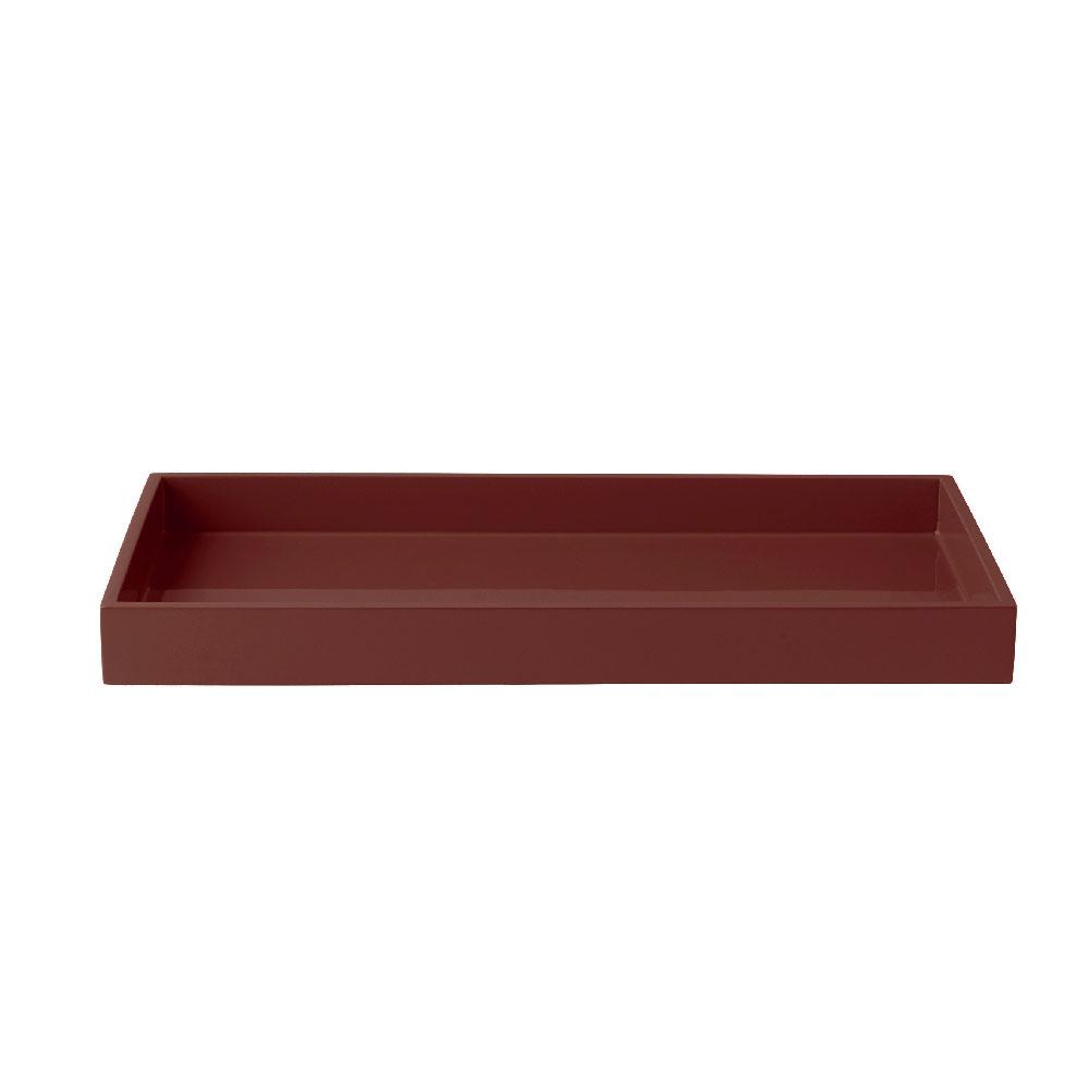 Nina Campbell Lux Tray Medium Rusty Red against a white background