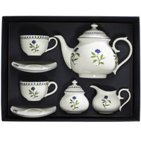 Marguerite Tea Set for Two Blue