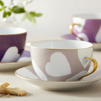 Breakfast Cup and Saucer Heart Marron Glace