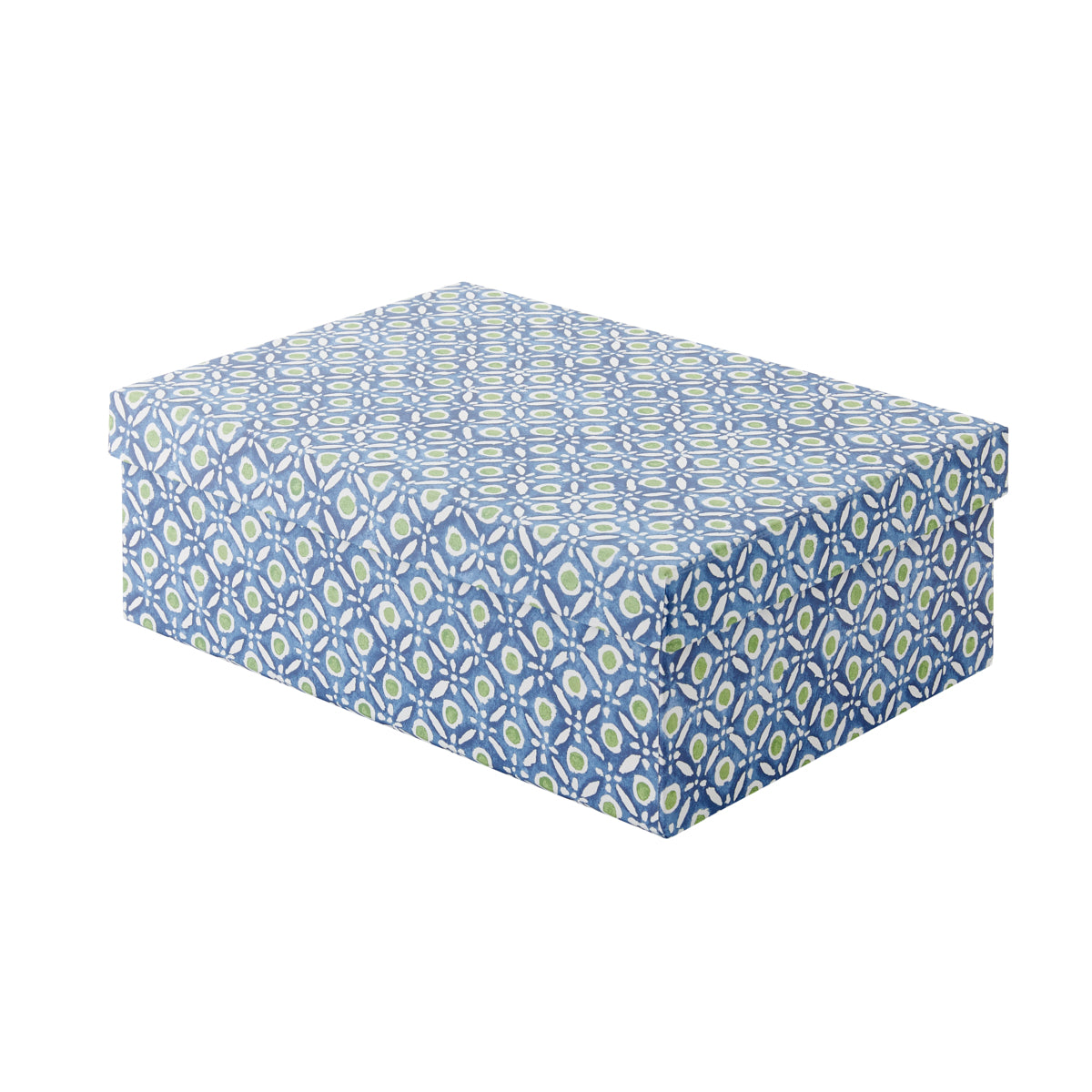 Storage Box Medium Batik Dots Blue/Green