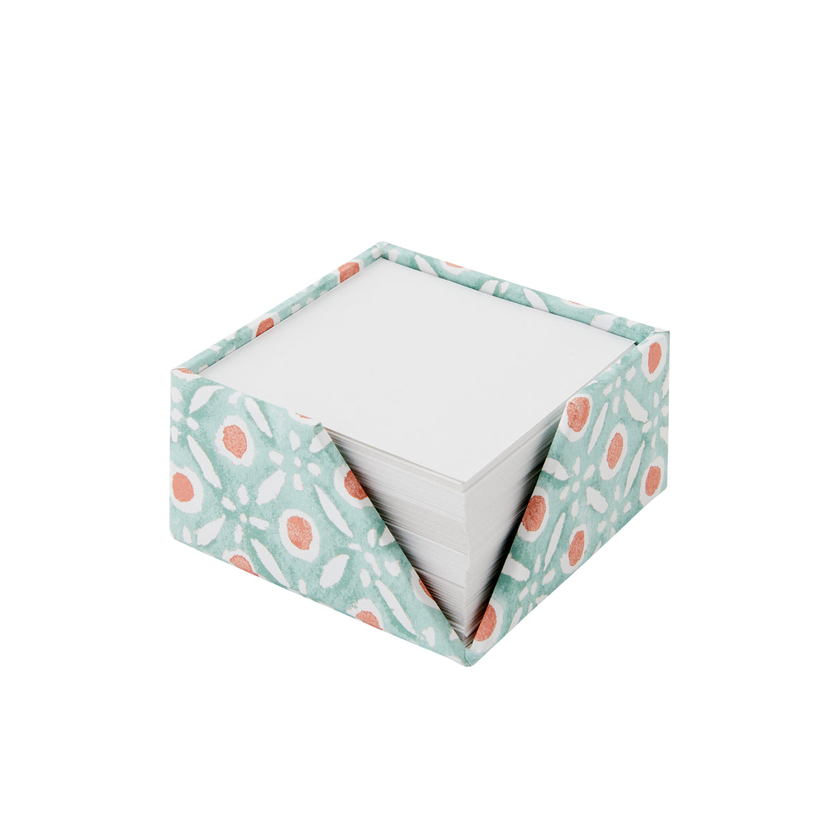 Nina Campbell Post It Pad Memo 8cm Batik Dots - Coral/Aqua