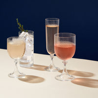 Nina Campbell Murano Red Wine Glass Clear filled with rosé