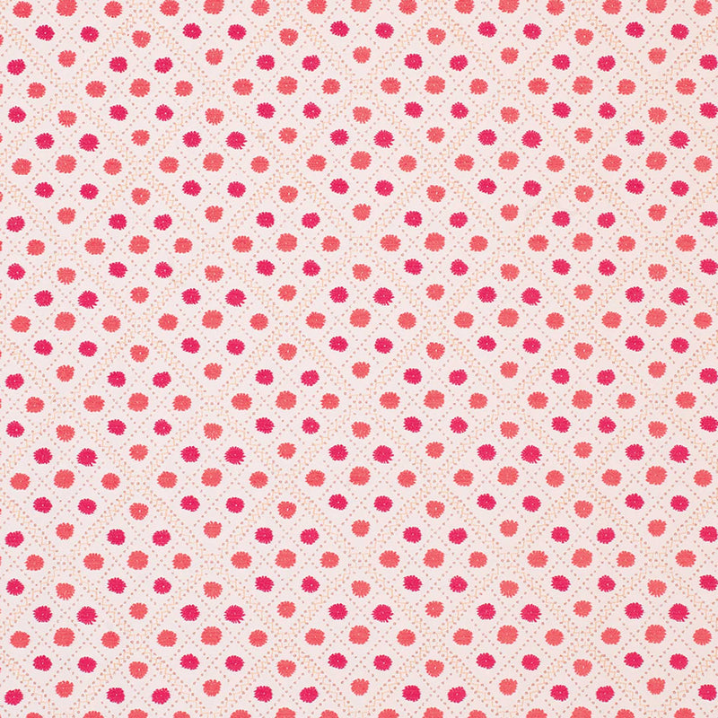 Nina Campbell Fabric - Claribel Claribel Ivory/Coral/Red NCF4281-01