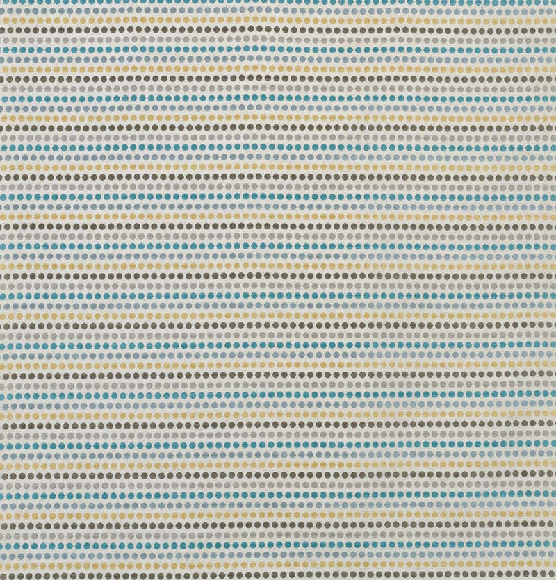 Nina Campbell Fabric - Rivoli Fouquet Aqua/Taupe/Ochre NCF4322-05