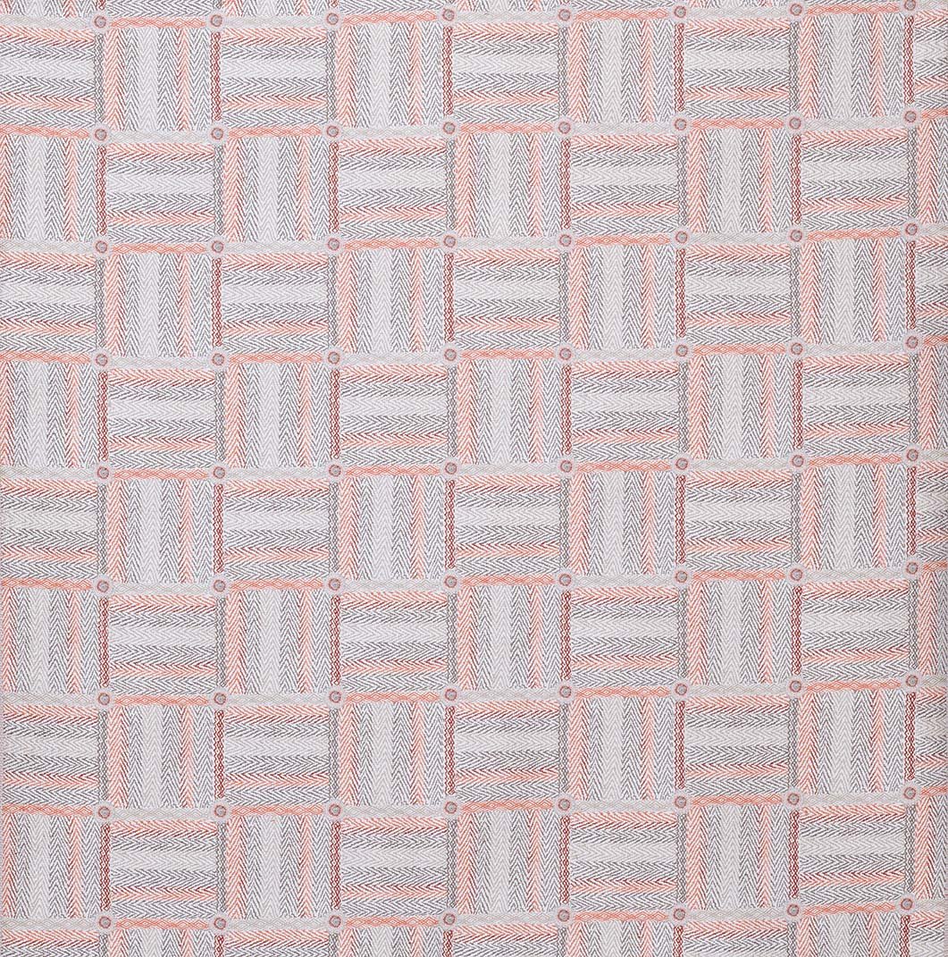 Nina Campbell Fabric - Rivoli Jossigny Red/Coral/Grey NCF4323-01