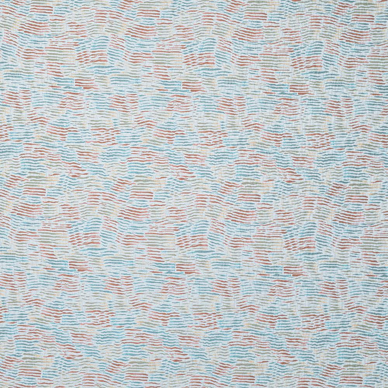 Nina Campbell Fabric - Les Indiennes Arles Coral/Aqua/Ochre NCF4333-01